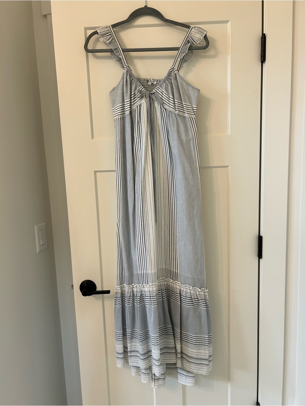 Splendid Light Blue & White Striped Maxi Sundress